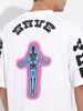 Men's White Oversized Graphic Back Printed Round Neck T-shirt