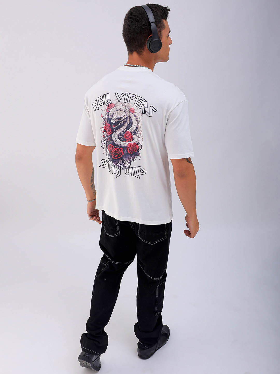 Shop Men's Back Printed Oversized T-Shirt Online.