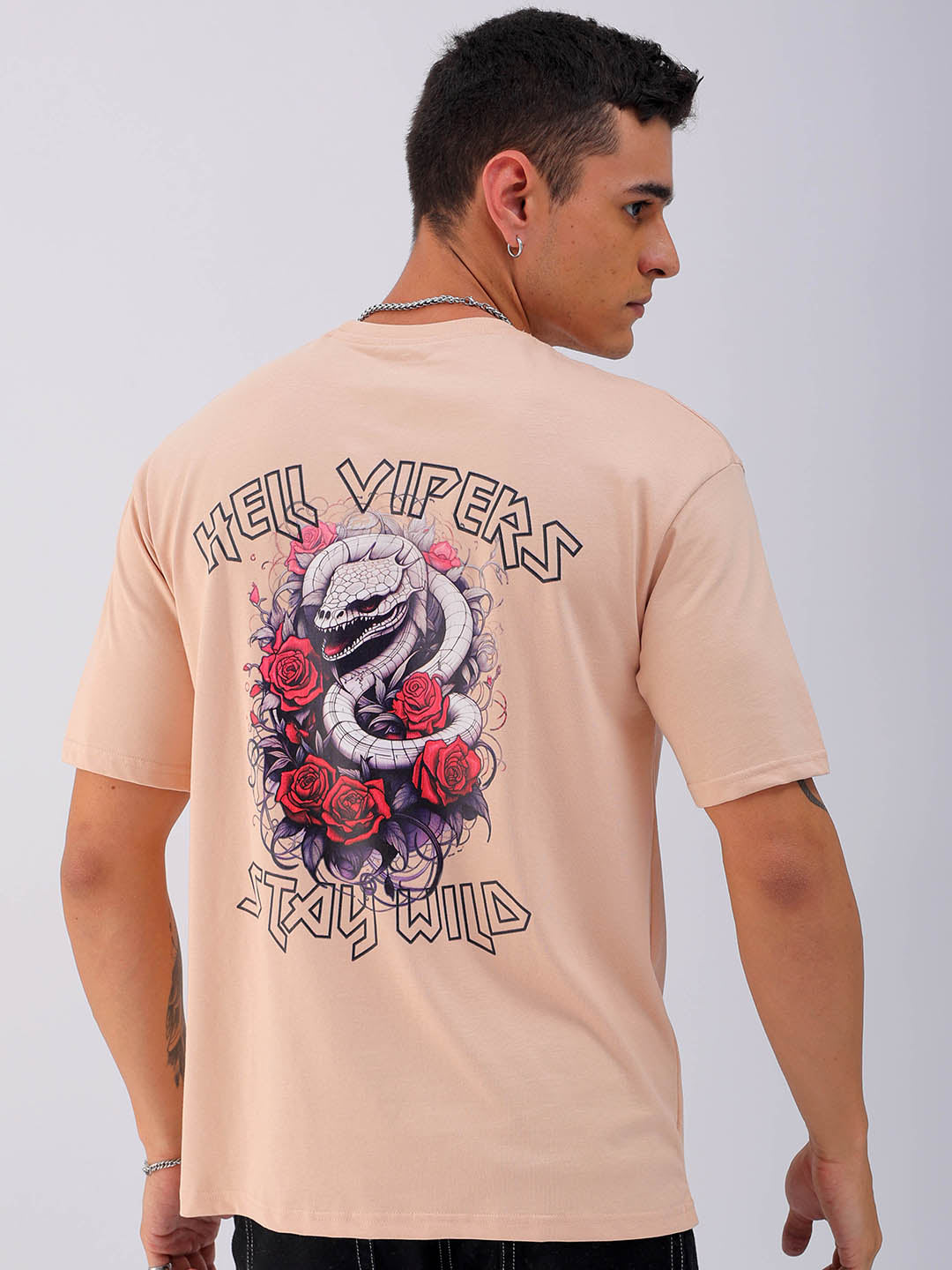 Shop Men's Back Printed Oversized T-Shirt Online.