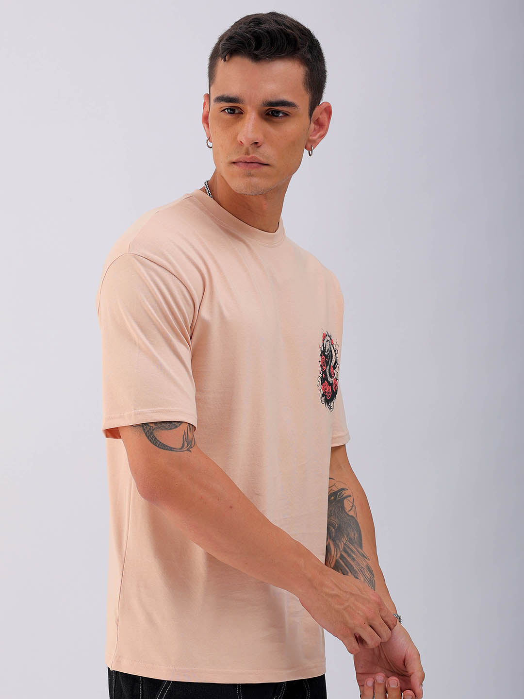 Shop Men's Back Printed Oversized T-Shirt Online.