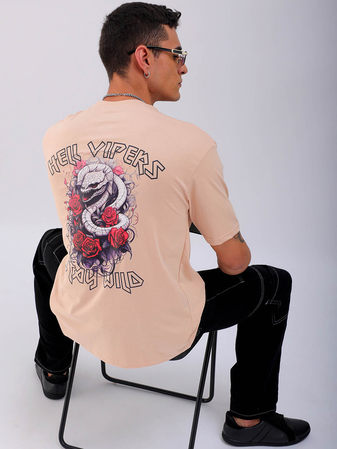 Shop Men's Back Printed Oversized T-Shirt Online.