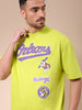 Men's Green Oversized Placement Printed T-Shirt