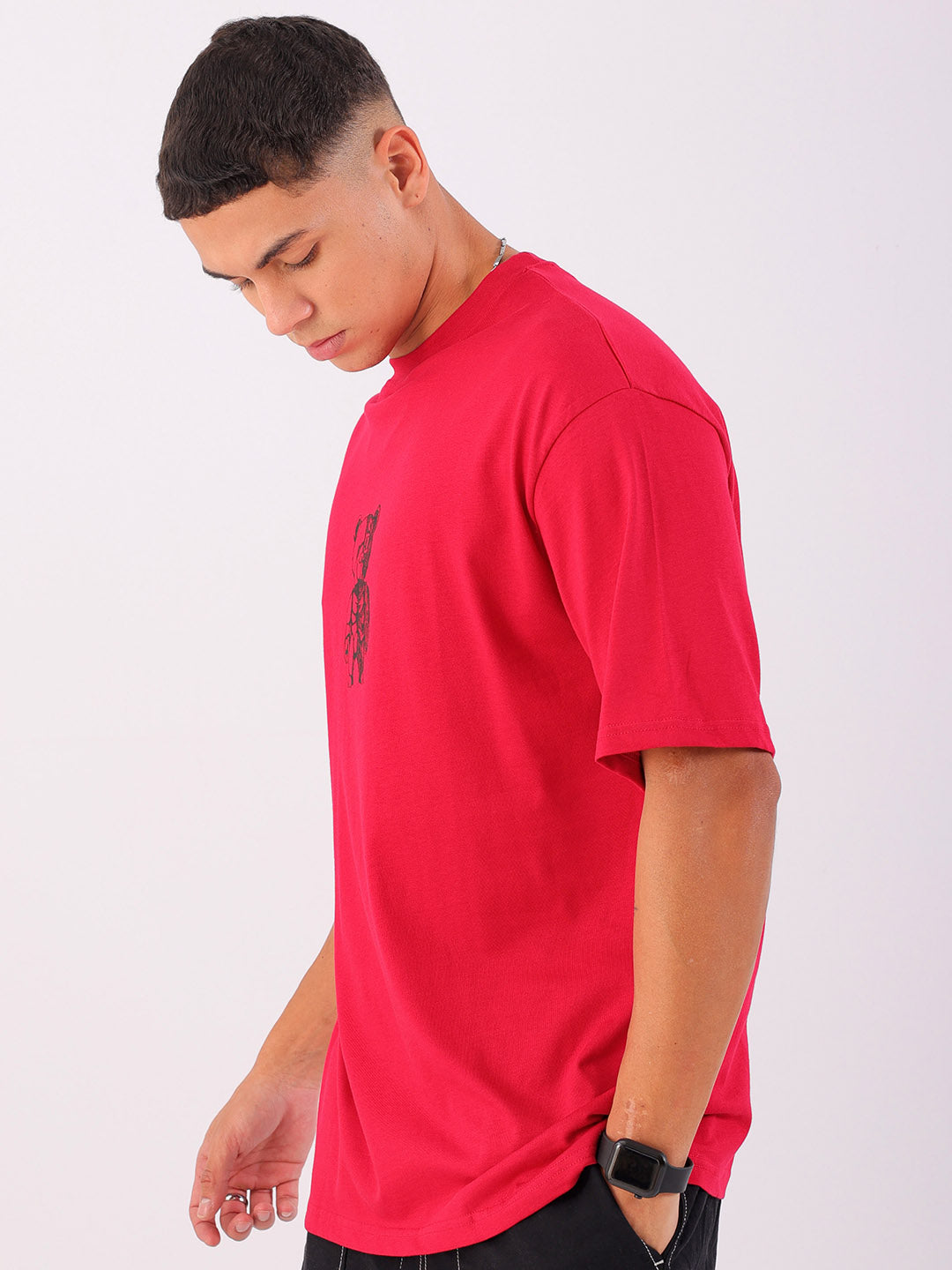 Shop Men's Back Printed Oversized T-shirt Online.