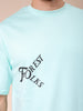 Men's Green Boxy Oversized Graphic Back Printed Round Neck T-shirt