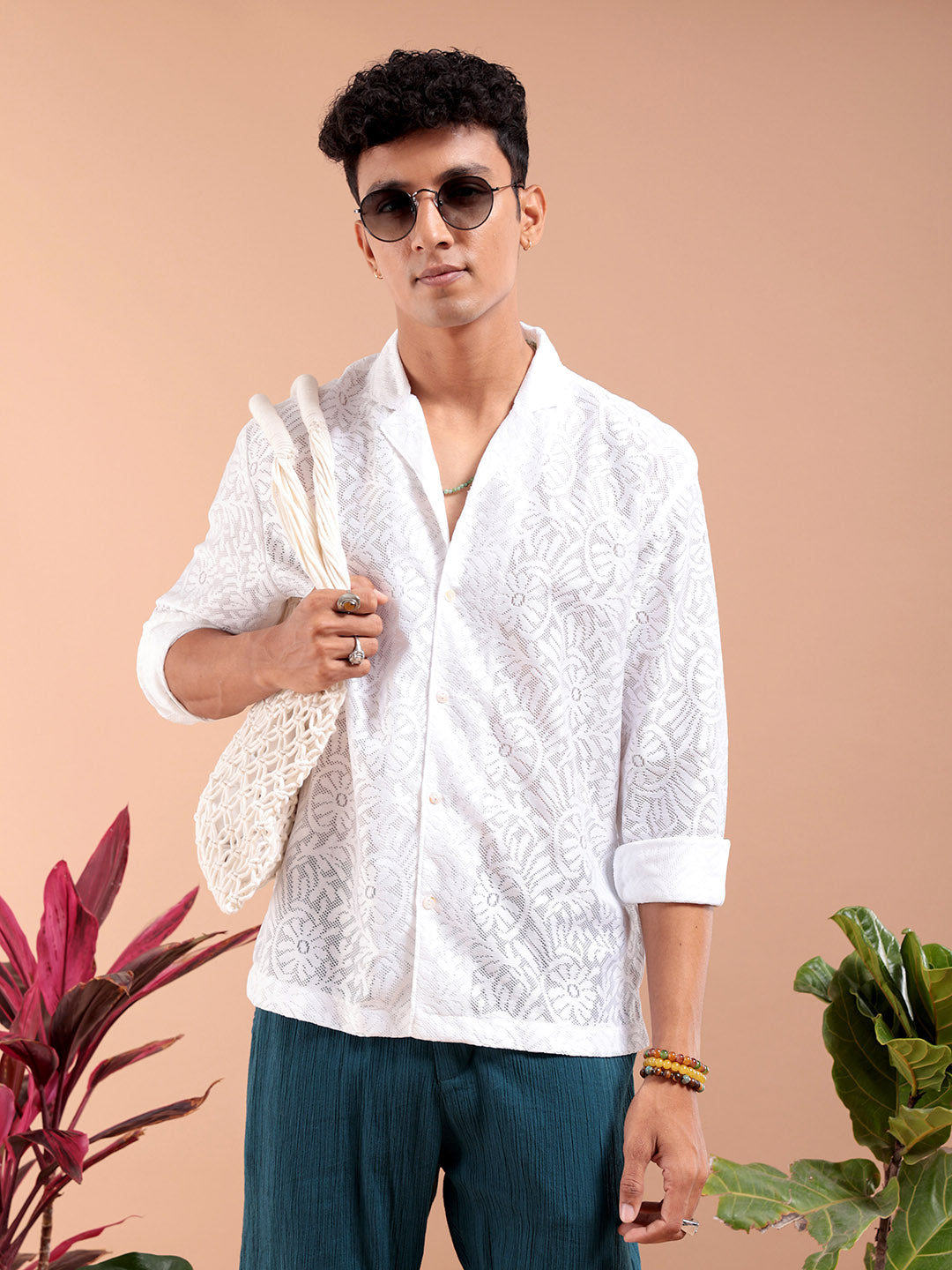 Shop Men's Textured Relaxed Fit Resortwear Shirt Online.