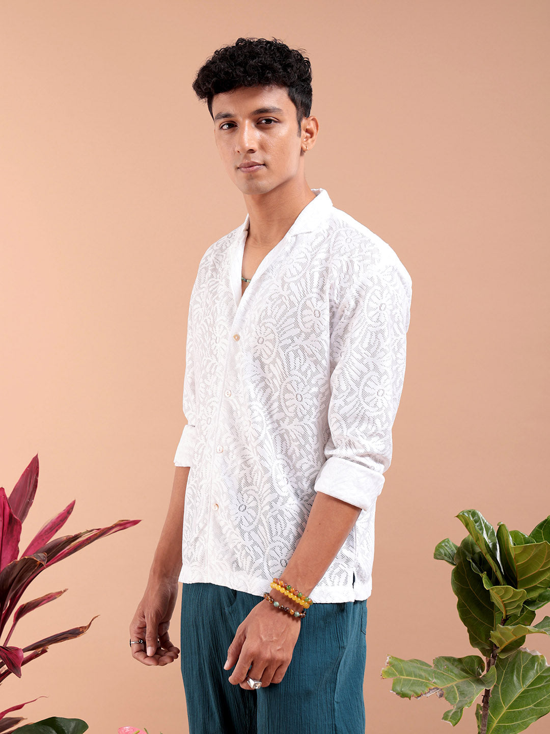 Shop Men's Textured Relaxed Fit Resortwear Shirt Online.