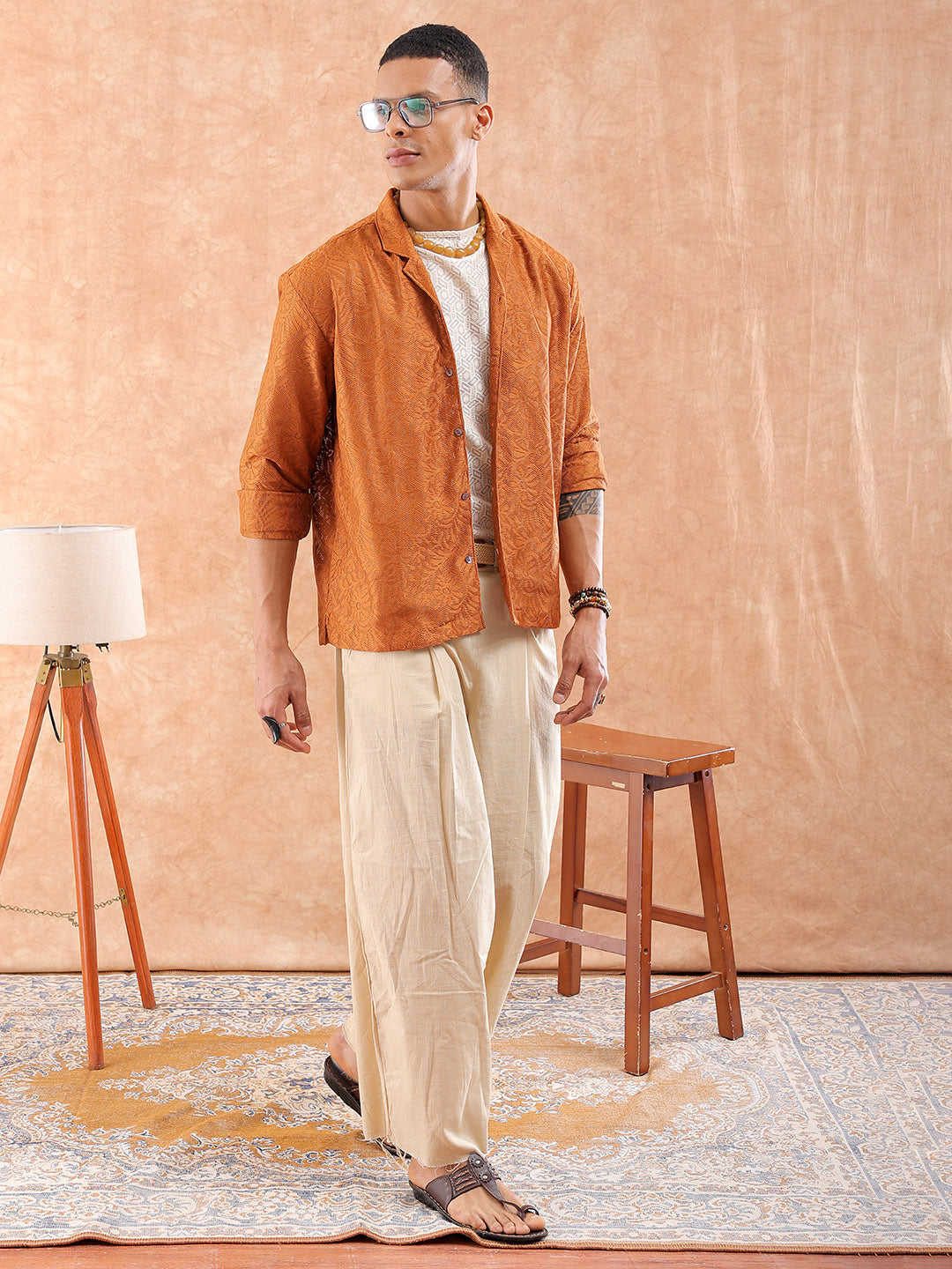 Shop Men's Textured Relaxed Fit Shirt Online.