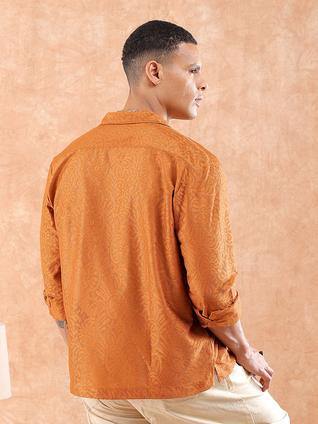 Shop Men's Textured Relaxed Fit Shirt Online.