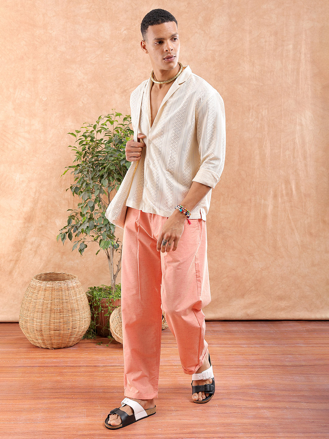 Shop Men's Textured Relaxed Fit Shirt Online.