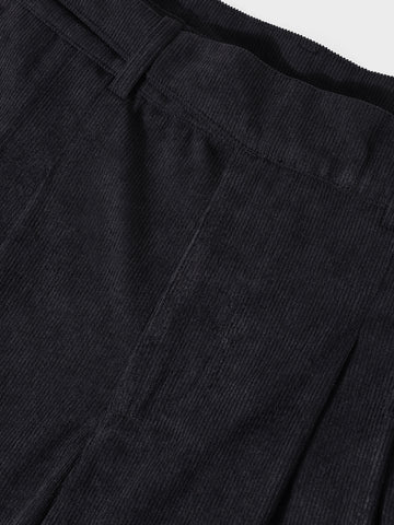Men's Black Relaxed Fit Casual Textured Trousers