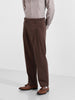 Men's Brown Relaxed Fit Casual Textured Trousers