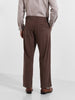 Men's Brown Relaxed Fit Casual Textured Trousers
