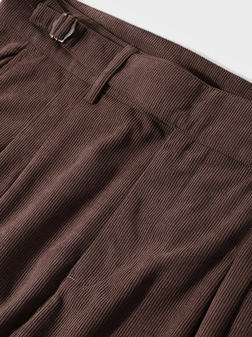 Men's Brown Relaxed Fit Casual Textured Trousers