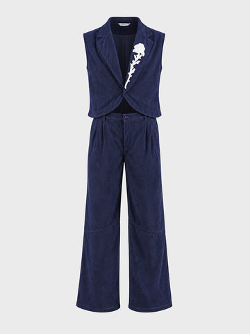 Men's Blue Relaxed Fit Textured Casual Coordinates