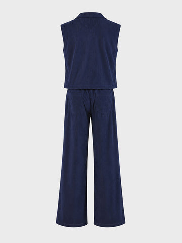 Men's Blue Relaxed Fit Textured Casual Coordinates