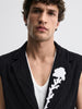 Men's Black Relaxed Fit Textured Casual Coordinates