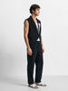 Men's Black Relaxed Fit Textured Casual Coordinates