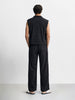 Men's Black Relaxed Fit Textured Casual Coordinates