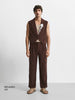 Men's Brown Relaxed Fit Textured Casual Coordinates