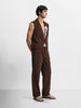 Men's Brown Relaxed Fit Textured Casual Coordinates