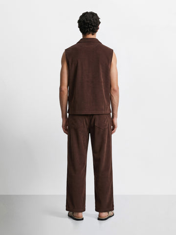 Men's Brown Relaxed Fit Textured Casual Coordinates