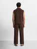 Men's Brown Relaxed Fit Textured Casual Coordinates
