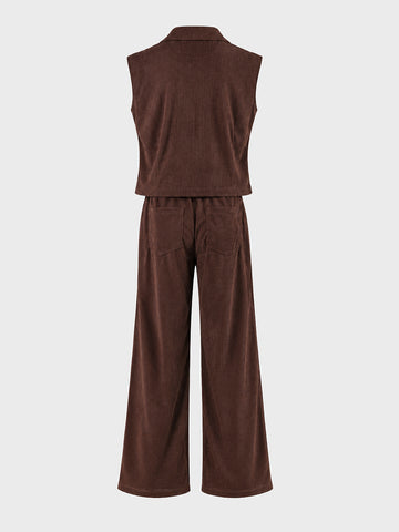 Men's Brown Relaxed Fit Textured Casual Coordinates