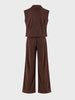 Men's Brown Relaxed Fit Textured Casual Coordinates