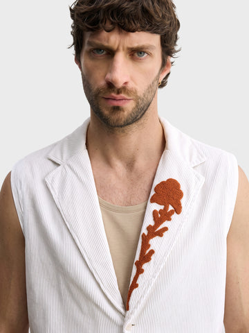 Men's White Relaxed Fit Textured Casual Coordinates