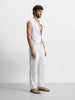 Men's White Relaxed Fit Textured Casual Coordinates