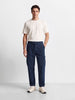 Men's Blue Relaxed Fit Solid Casual Cargo