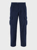 Men's Blue Relaxed Fit Solid Casual Cargo