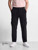 Men's Black Relaxed Fit Solid Casual Cargo