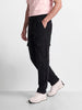 Men's Black Relaxed Fit Solid Casual Cargo