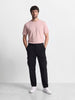 Men's Black Relaxed Fit Solid Casual Cargo