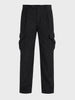 Men's Black Relaxed Fit Solid Casual Cargo