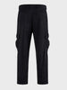 Men's Black Relaxed Fit Solid Casual Cargo
