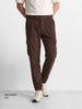 Men's Brown Relaxed Fit Solid Casual Cargo
