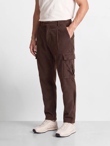 Men's Brown Relaxed Fit Solid Casual Cargo