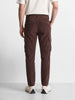 Men's Brown Relaxed Fit Solid Casual Cargo
