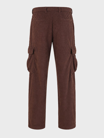 Men's Brown Relaxed Fit Solid Casual Cargo