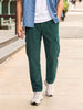 Men's Green Relaxed Fit Solid Casual Cargo