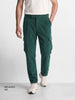 Men's Green Relaxed Fit Solid Casual Cargo