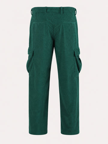 Men's Green Relaxed Fit Solid Casual Cargo