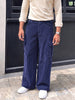 Men's Blue Wide Leg Fit Solid Casual Cargo
