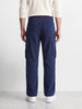 Men's Blue Wide Leg Fit Solid Casual Cargo
