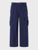 Men's Blue Wide Leg Fit Solid Casual Cargo
