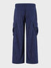 Men's Blue Wide Leg Fit Solid Casual Cargo