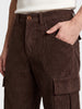 Men's Brown Wide Leg Fit Solid Casual Cargo