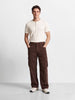 Men's Brown Wide Leg Fit Solid Casual Cargo